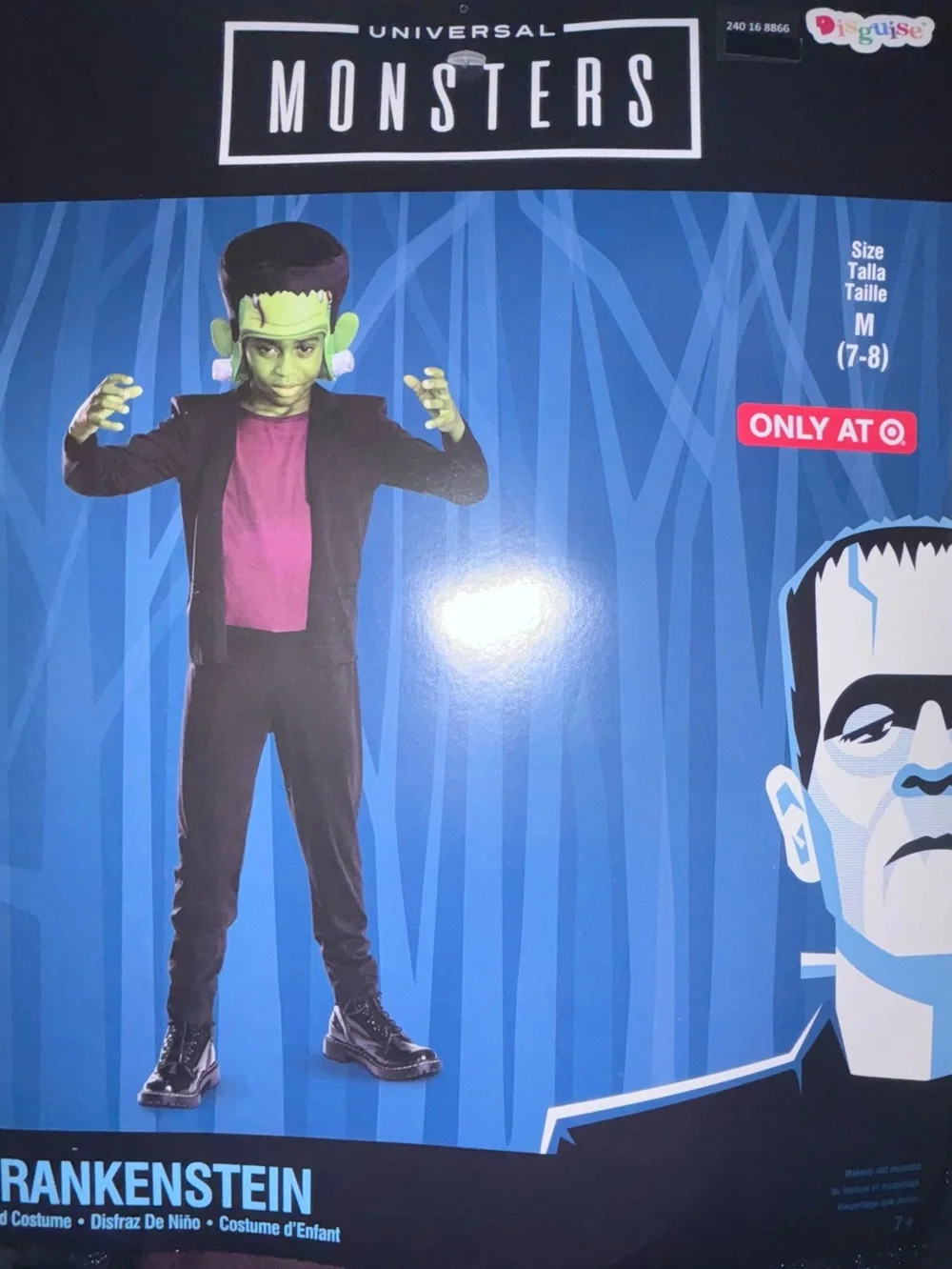 Universal Monsters Frankenstein Halloween Costume Boys Size S (4/6) or M (7/8) - Picture 8 of 13